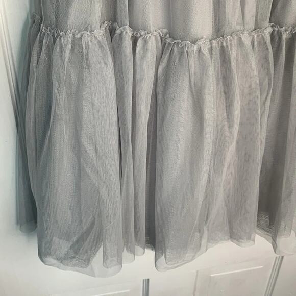 Lauren Conrad Dress Up Shop Flint Gray Ruffle Tulle skirt New w Tag W-381 Sz S - Picture 3 of 9